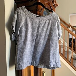 Cut Loose Grey Linen Top